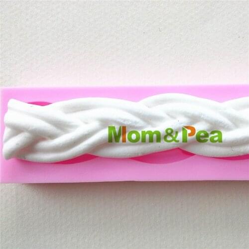 Mom&Pea 0961 Free Shipping Twist Rope Shaped Silicone Mold Cake Decoration Fondant Cake 3D Mold Food Grade