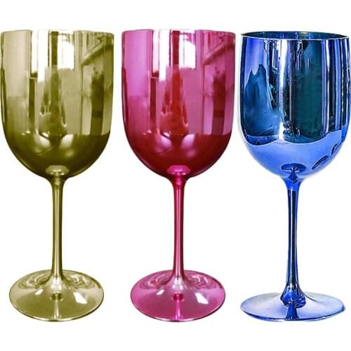 1 Pc Shiny Wine Party White Champagne Cocktail Glass Champagne Flutes Plating Wine Cup Goblet Plastic Cups