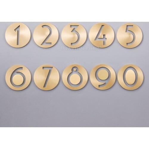 Brass Round House Number Hotel Home Door Number Outdoor Address Plaque Number Brass for House Address Sign #0-9 GF129