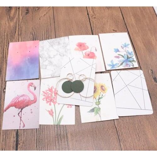 China Fashion 100pc White Blue Necklace Earrings Cards Logo Paper Jewelry Organizer Packaging Earring Display Necklace Packaging