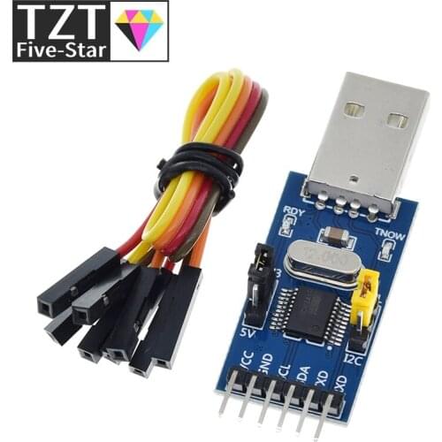 CH341T 2 in 1 module 3.3V 5V USB to I2C IIC UART USB to TTL single-chip serial port downloader