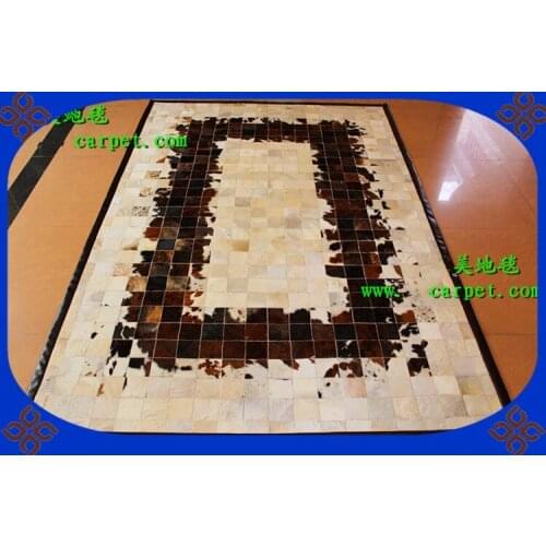 2018 free delivery 100% natural cowhide leather machine washable kitchen rug