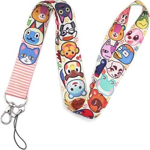 30pcs Animal Crossing Art Key Chain webbings ribbons Neck Strap for Phone Keys ID Card Cartoon Lanyards