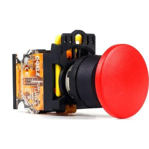 5 PCS Push button switch Mushroom button Latching OR Momentary Waterproof IP40 LA115-B1-11M-G