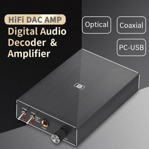AYINO DA580 Mini HiFi Digital Audio Decoder USB DAC Headphone Amplifier 24Bit 96KHz Input USB/Coaxial/Optical Output RCA Amp12V