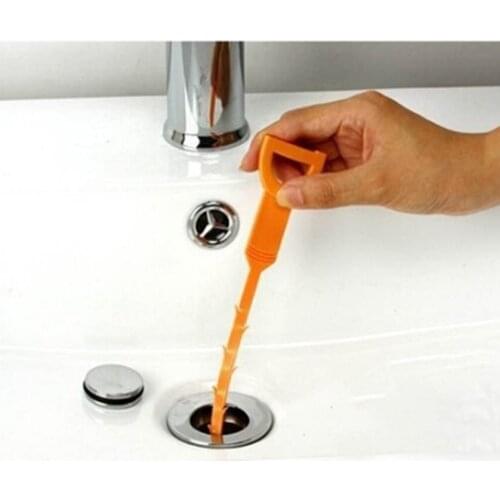 Bathroom Drain Wig Unblocker Kitchen Sink Bath Hair Cleaner Remover Chain Hook Brush Bathtub Long Hair Clog Removal Chain Hook