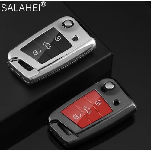 Car Key Cases Cover For Volkswagen VW Polo Golf 7 MK7 Tiguan Passat Seat Ibiza Leon FR 2 Altea Aztec For Skoda Octavia Kodiaq