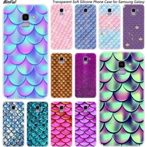 Hot Colorful Fish Scale Soft Silicone Phone Case For Samsung Galaxy J8 J6 J4 2018 J2 Core J5 J6 J7 Prime J3 2016 2017 EU J4 Plus