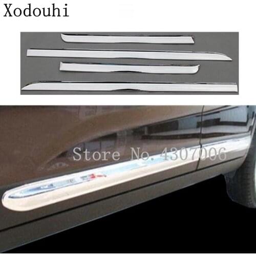 Car styling cover ABS chrome Side body bottom Door trim frame stick Strips 4pcs For Kia Sorento 2013 2014