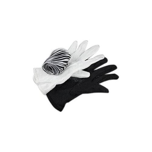 Black and white gloves silk scarf gloves silk scarf black and white silk scarf magic props