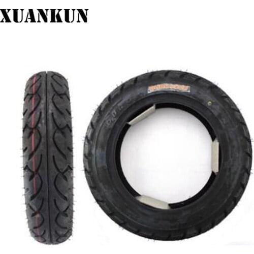 Before and after the XUANKUN Scooter Tire 3.5-10 Vacuum Tire Motorcycle Tire Friction 3.5*10