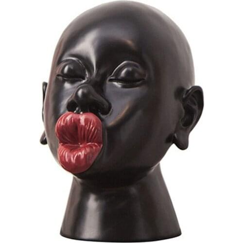 EUROPEAN ABSTRACT BLACK PEOPLE FIGURE STATUE CREATIVE RESIN CHARACTER SCULPTURE ROOM DECOR ORNAMENT HOME DECORATION ACCESSORIES