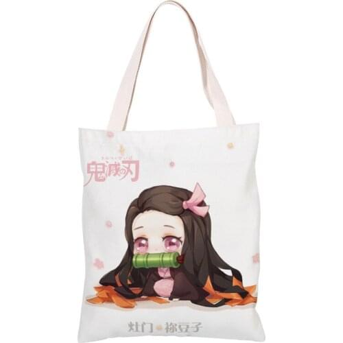 Hot Selling Single Side Anime Comic Hanako-kun Demon Slayer Cosplay Kimetsu No Yaiba Animation Canvas Shoulder Handbag