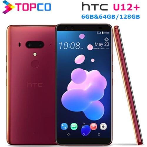 HTC U12+ Original Unlocked 4G Android Mobile Phone Octa Core 6.0" Dual Front Cameras 6GB RAM 64GB/128GB ROM Fingerprint NFC