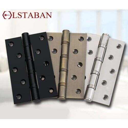 LSTABAN 1 Pair High Quality Black Antique 4 Inch 5 Inch Hinge Stainless Steel Door Hinge For Heavy Doors Furniture Accessories
