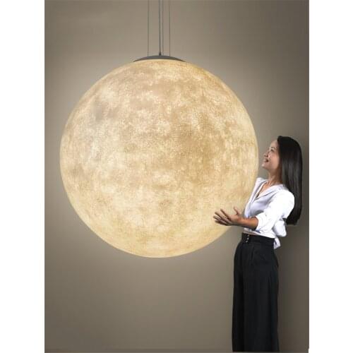 Nordic Planet Moon Chandeliers Lights Bedroom Childrens Room Resin Art Deco Pendant Lamps Ball Balcony Decorative Fixtures