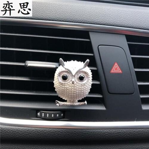 Metal lovely white owl car decorative perfume seat car air freshener Cartoon car styling accessories Air conditioner perfume