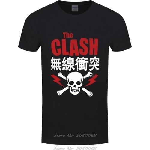 The Clash Red Mens Black T-shirt Loose Black Men Tshirt Homme Tees T-Shirt Summer Novelty Cartoon T Shirt Base Shirt
