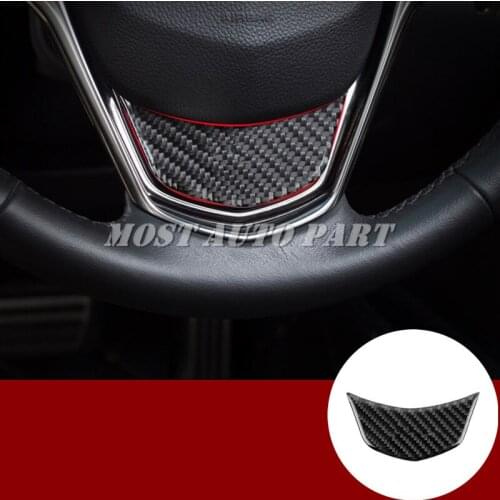 Carbon Fiber Interior Steering Wheel Trim Cover 1pcs For Cadillac ATS 2013-2018 Car accesories interior Car decoration