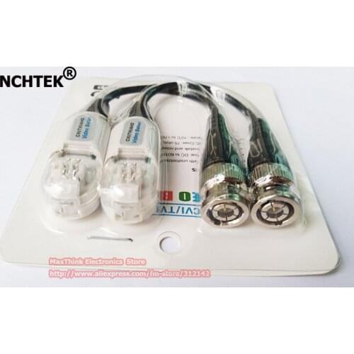 NCHTEK 1CH Video UTP balun , CCTV Camera Via Twisted Passive Video Balun Transmitter With BNC plug Cable/Free shipping/1PAIRS