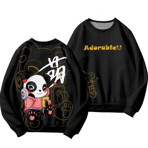 New Fashion Brand Couple Dress Red Panda Cool Cute Pet Style Crewneck Long Sleeve Not Hooded Wear Thin