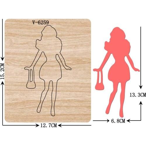 New woman wooden dies cutting dies for scrapbooking Multiple sizes V-6259