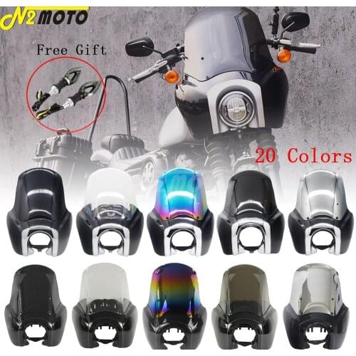 Motorcycle Headlight Fairing Head Lamp Front Mask Cowl for Harley Softail Street Bob FXBB Standard FXST w/Mounting Kit 2018-2021