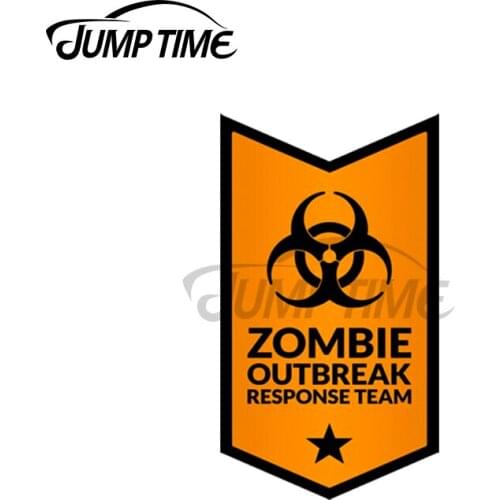 Jump Time 13 x 3.6cm For Zombie Response Team Biohazard Banner Orange Car Repair Sticker Vinyl Decal Waterproof Car Protector