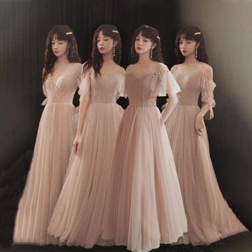 Bridesmaids Dresses Illusion Short A-Line O-Neck Pleat Lace Tulle Off The Shoulder Luxury Vintage Women Wedding Party Gown E349