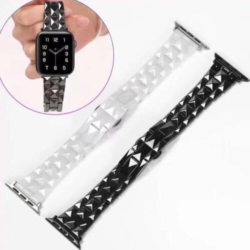 Ceramic Strap for Apple watch 6 5 4 SE band 44mm 40mm Men/Women metal butterfly buckle bracelet strap for iwatch 3 2 42mm 38mm