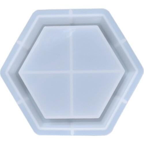 Hexagonal Fruit Storage Box Epoxy Resin Mold Tray Jewelry Holder Silicone Mould U90F