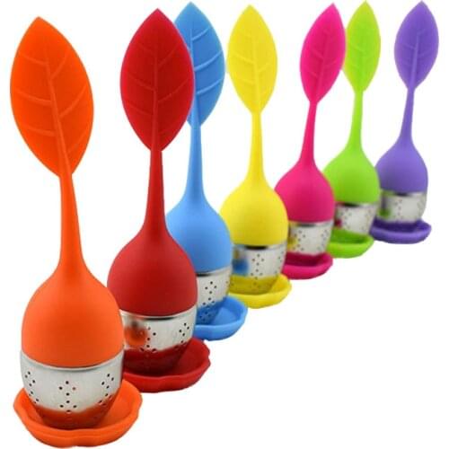 Food grade silicone tea infuser 304 stainless steel tea egg bags holder strainer for mug sieve tea brewing 10pcs