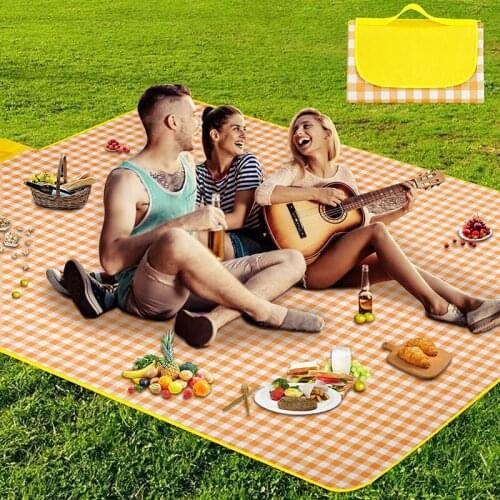 Protable outdoor camping picnic mat Ultralight folding Waterproof Pocket Beach Blanket Thicken Breathable Soft Travel sleep mat