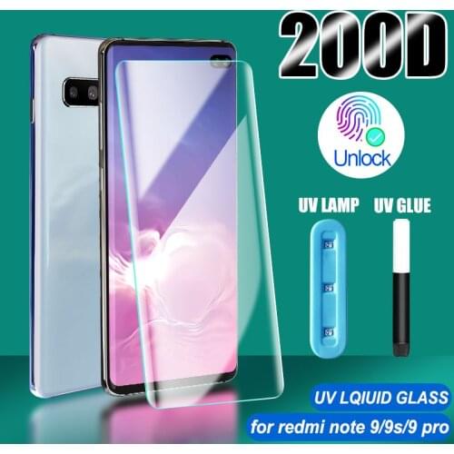 Liquid UV Glue Tempered Glass For xiaomi redmi note 9 9s Ultra Full UV Liquid Screen Protector For Redmi Note 9 Pro Max 9 S Pro