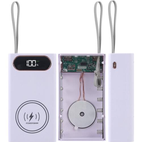 12*18650 Wireless Charge Quick Charge 3.0 QC3.0 PD3.0 Power Bank Case 3.7V Lithium Battery Holder Fast Charge Box Shell DIY Kit