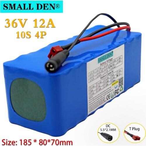 36V12A 10S4P 18650 lithium battery pack, built-in 15A BMS 25W-600W 36V motor, used for electric bicycles, scooters
