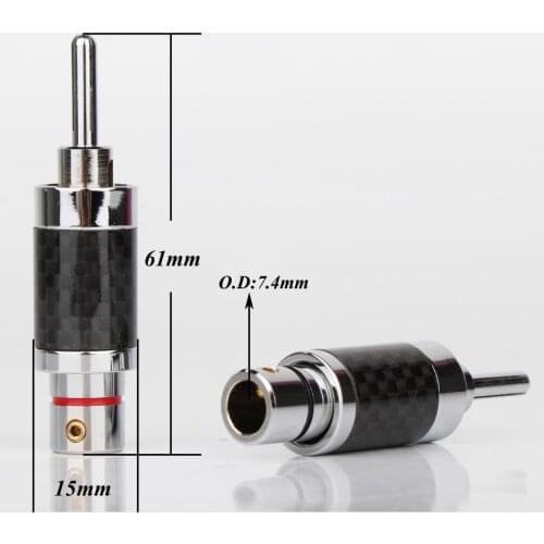 4pcs Carbon Fiber Series Rhodium Plated Banana Connector For DIY Speaker Wire