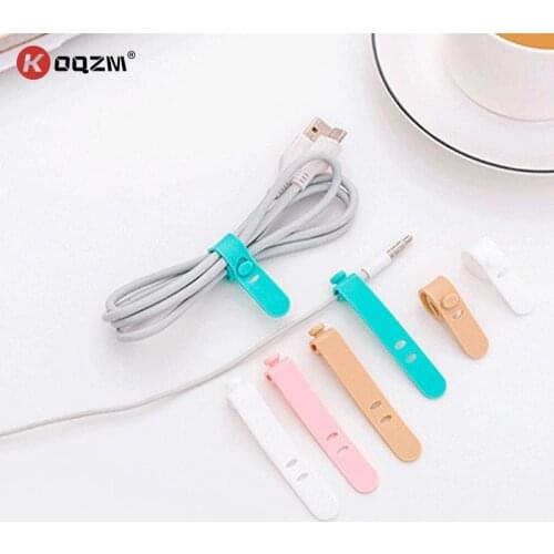 4Pcs Silicone Cable Organizer USB Data Wrap Cord Winder Wire Protector Holder Office Stationary Desk Set Accessories