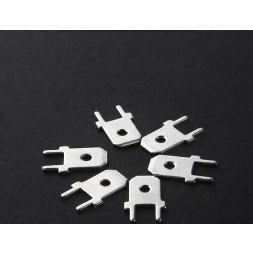 50pcs 6.3mm Wiring PCB PCB Welded Terminals 0.8mm Thick Pie Crimp Terminals 6.3 Insert spring insert