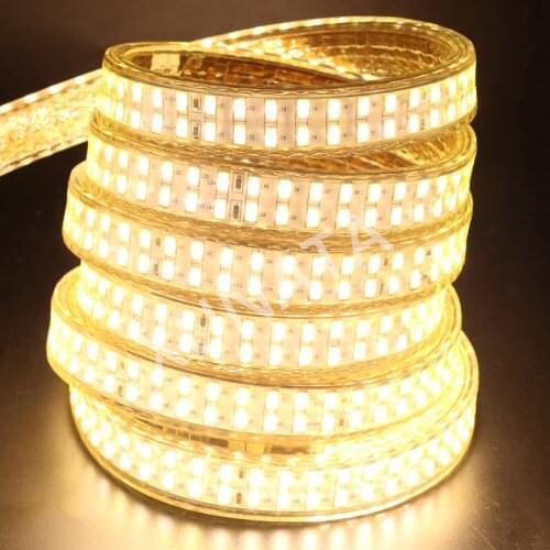 5730 Led Strip 220V 110V EU/US/UK Waterproof Warm White/White 240Leds/m Double Row Flexible Ribbon LED Lights