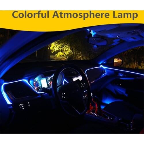 6M New Sound Active EL Neon Strip Light RGB LED Car Interior Light Multicolor APP Remote Control Atmosphere Light 12V