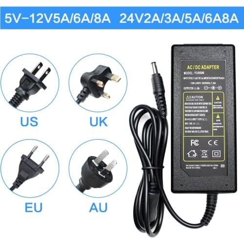 AC DC 5V 6V 8V 9V 13V 15V 24V 12V Power Supply Adapter 1A 2A 3A 5A 6A 8A Transformers 220V To 12V 5V 24V Power Supply Led Driver
