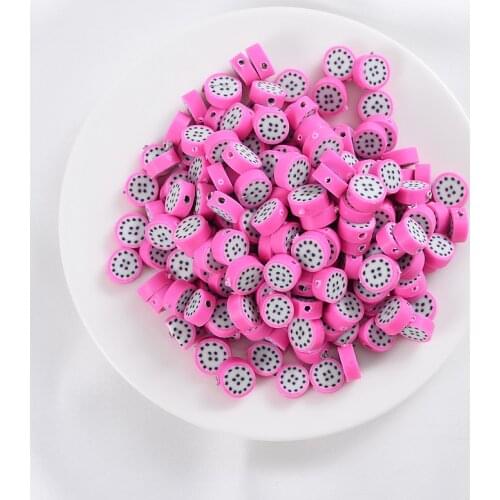 Cute Cartoons Dragon Fruit Shape Polymer Clay Beads 50/100Pcs Spacer Beads Jewelry Making DIY Necklace Bracelet Accessories
