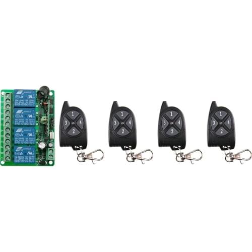 DC12V 4CH 10A Receiver Remote Control Garage Door RF Wireless Remote Control Switch System shutters lamp/ window
