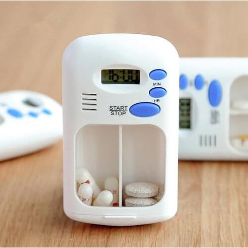 Pill Box Medicine Storage Box Electronic Timing Reminder Medicine Boxes Alarm Timer Pills Organizer Pill Drug Container