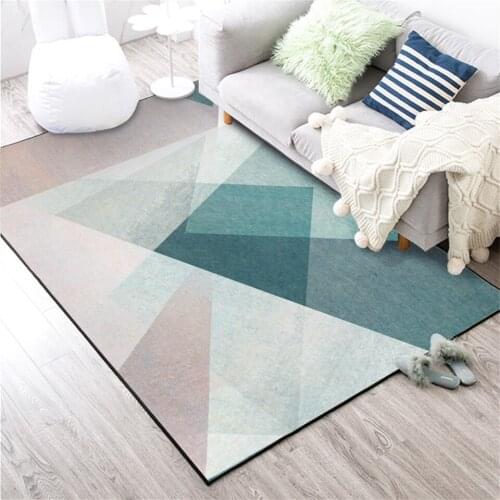Cute Pink Green Gray Geometric Rug For Bedroom Nordic Style Girl Room Carpet Tatami Balcony Floor Mat Soft Flannel Bathroom Mat
