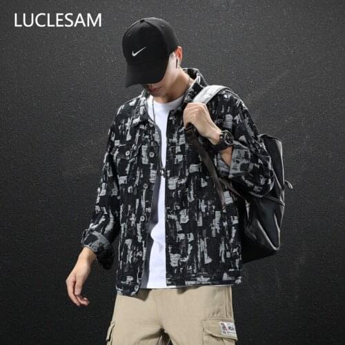 Male Irregular Ripped Denim Jacket Destoryed Holes Vintage Loose Mens Jeans Jacket Fashion Hip Hop Cowboy Coat Men Plus Size 5XL