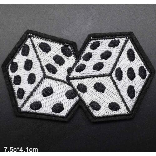 Dice Iron On Embroidered Clothes Patches For Clothing Stickers Garment Apparel Accessories