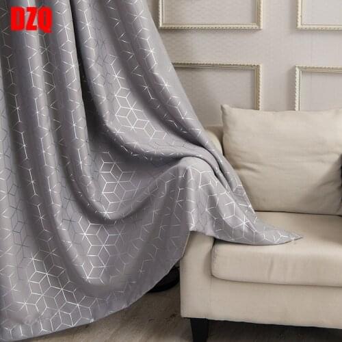 New Plaid Gilded Silver Curtains for Living Room Window Treatments Sheer Curtains Bedroom Modern Gray Roman Blinds Kids Room