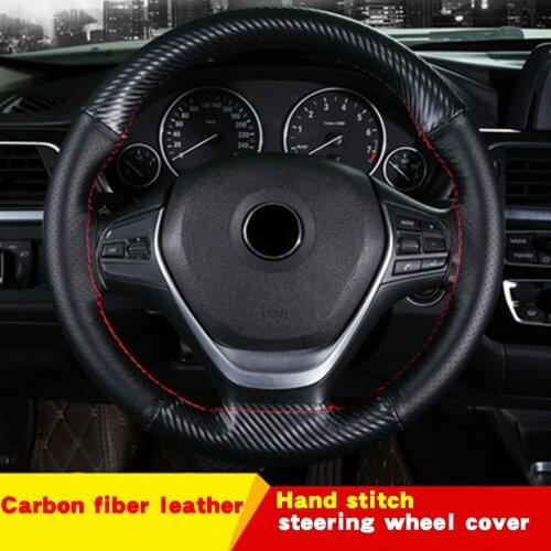 Artificial Leather Braid Steering Wheel Cover Automobile Braiding Covers On The Steering Wheel for Car Interior Accessories